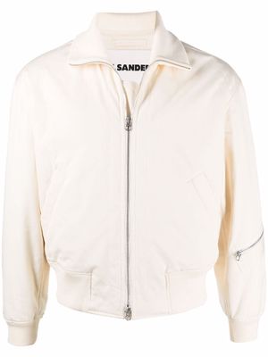 Jil Sander zip-front short bomber jacket - Neutrals