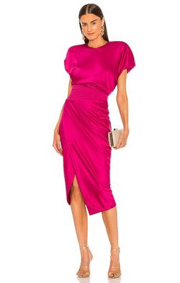 Zhivago Bond Midi Dress in Fuchsia