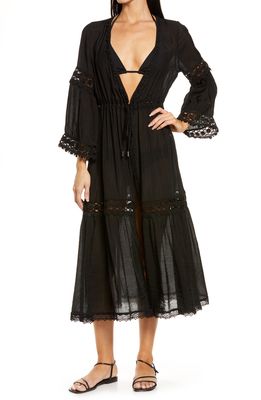 Elan Lacy Cover-Up Wrap in Black