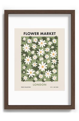 Deny Designs Flower Market London Framed Art Print in Green