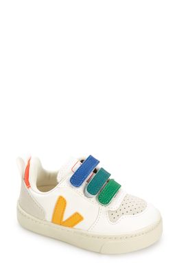 Veja Small V-10 Sneaker in Multico Extra White Ouro