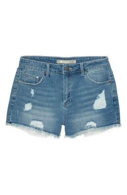 Tractr Kids' Cotton Blend Denim Shorts in Indigo