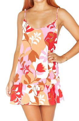 Hurley Solstice Floral Cover-Up Dress in Pink Posey Floral