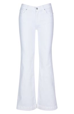 7 For All Mankind Dojo Tailorless Flare Leg Jeans in Slim Illusion Luxe White