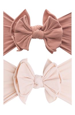 Baby Bling 2-Pack Fab-Bow-Lous Headbands in Putty/petal