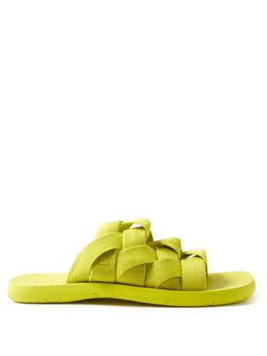 Bottega Veneta - Plat Intrecciato Sandals - Mens - Light Green