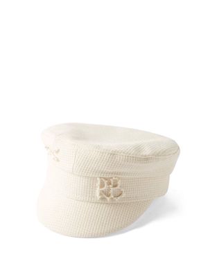 Ruslan Baginskiy - Faux-pearl Logo Cotton-blend Baker Boy Cap - Womens - Ivory