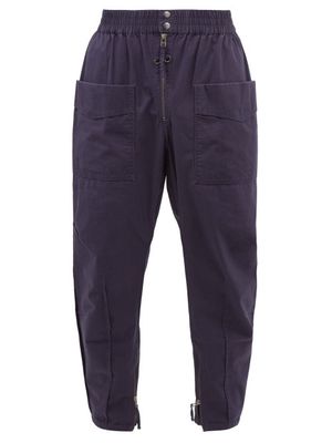 Isabel Marant - Tilsen Zip-cuff Tapered-leg Cotton Cargo Trousers - Mens - Blue