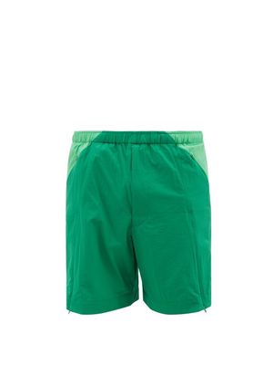 Y-3 - Panelled Water-repellent Shorts - Mens - Light Green