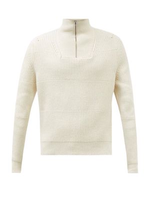 Jacquemus - Doce High-neck Ribbed Cotton-blend Sweater - Mens - Ivory