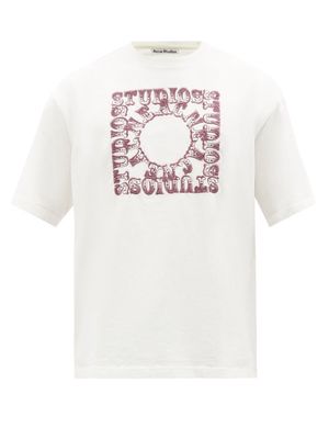 Acne Studios - Edlund Circus-logo Embroidered Cotton T-shirt - Mens - White