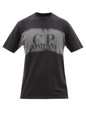 C.P. Company - Logo-print Tie-dyed Cotton-jersey T-shirt - Mens - Black