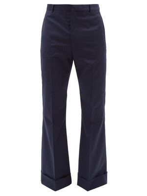 Acne Studios - Phillus Pinstriped Wool-blend Flared Trousers - Mens - Blue