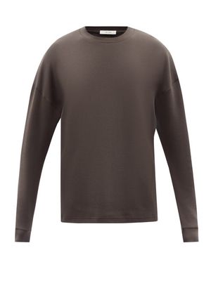 The Row - Ezan Crew-neck Cotton-jersey Sweatshirt - Mens - Dark Brown