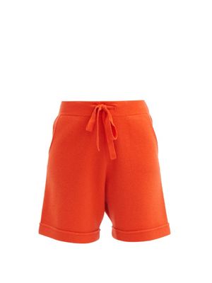 Allude - Drawstring Cashmere Shorts - Womens - Orange