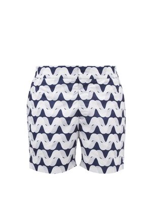 Frescobol Carioca - Copacabana Mirage-print Swim Shorts - Mens - Navy Multi