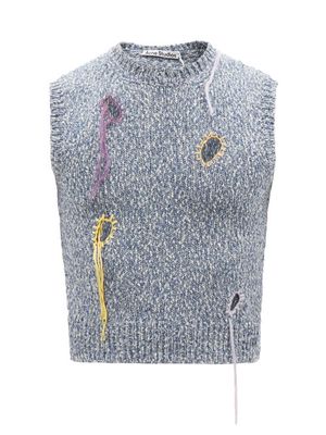 Acne Studios - Korfeo Blanket-stitched Cotton-blend Sweater Vest - Mens - Blue