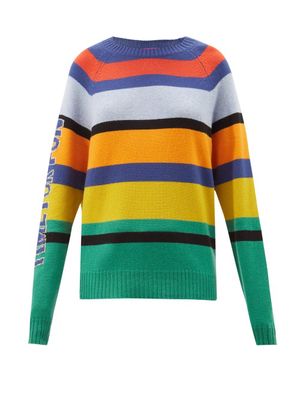The Elder Statesman - Time For Fun-intarsia Striped-cashmere Sweater - Womens - Multi
