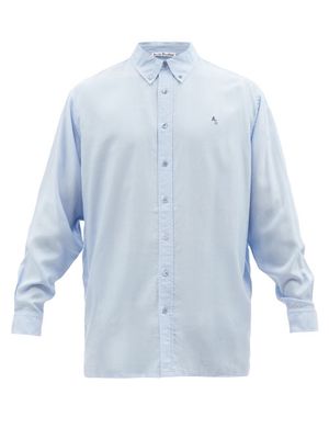 Acne Studios - Logo-embroidered Lyocell-twill Oxford Shirt - Mens - Blue