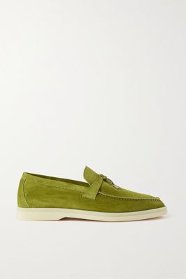 Loro Piana - Summer Charms Walk Suede Loafers - Green
