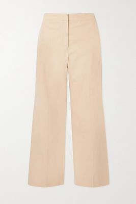 Jil Sander - Cropped Cotton-gabardine Wide-leg Pants - Neutrals