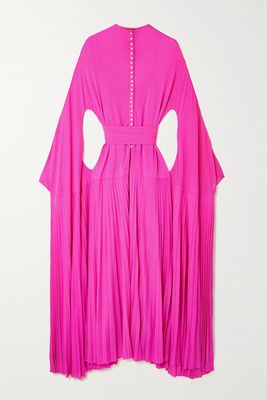 Proenza Schouler - Belted Pleated Jersey Maxi Dress - Pink