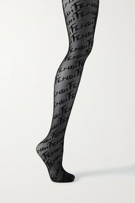 Fendi - Jacquard Tights - Black