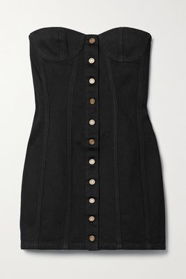 SAINT LAURENT - Denim Mini Dress - Black