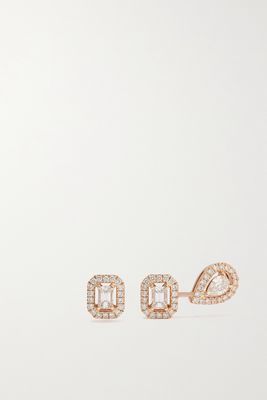 Messika - My Twin Toi & Moi 18-karat Rose Gold Diamond Earrings - one size