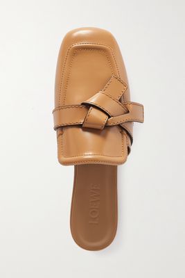 Loewe - Gate Knotted Leather Slippers - Brown