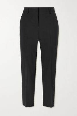 Theory - Treeca 2 Cropped Wool-blend Slim-leg Pants - Black
