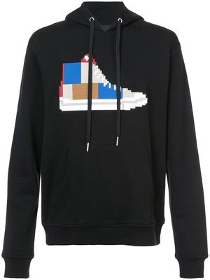 Mostly Heard Rarely Seen 8-Bit patchwork sneaker hoodie - Black
