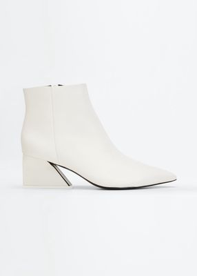 Grace Leather Zip Ankle Booties