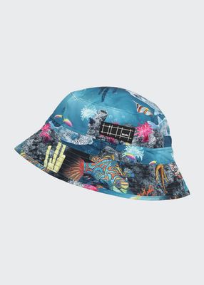 Boy's Niks Underwater Printed Sun Bucket Hat - UPF 50+