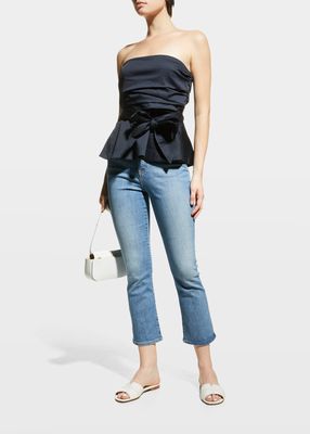 Carly High-Rise Kick Flare Cropped Denim Jeans
