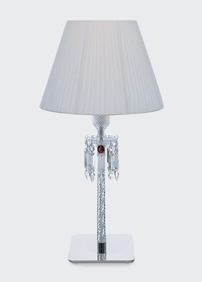 Torch Crystal Desk Lamp with White Shade