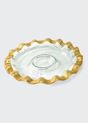 Ruffle Gold Chip & Dip Server