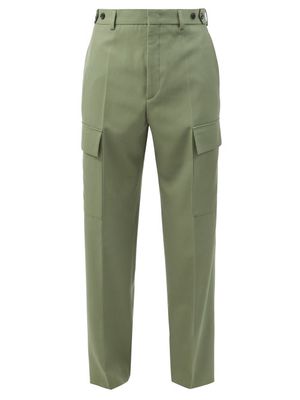 Jil Sander - Straight-leg Wool-gabardine Cargo Trousers - Mens - Green