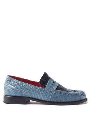 Marni - Woven-leather Loafers - Mens - Blue