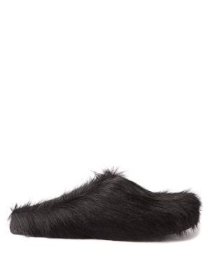 Marni - Fussbett Sabot Calf-hair Backless Loafers - Mens - Black