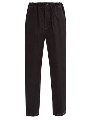 Le17septembre Homme - Elasticated-waist Cotton-blend Trousers - Mens - Black