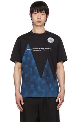 and wander Black POSTWOOK Edition Mountain T-Shirt