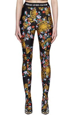 Versace Jeans Couture Black Floral VJC Tights