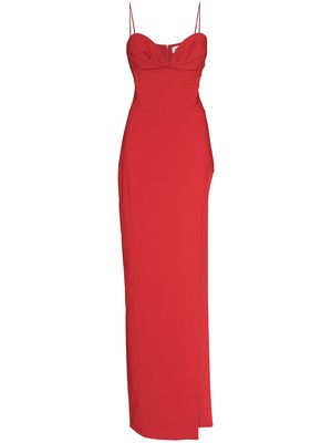 Mônot side-slit corset-style gown - Red