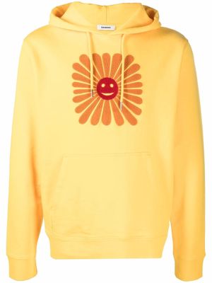 SANDRO Sun-print organic cotton hoodie - Yellow