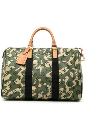 Louis Vuitton 2008 pre-owned monogram camouflage Speedy 35 handbag - Green