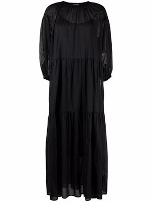 Closed tiered maxi dress - Black