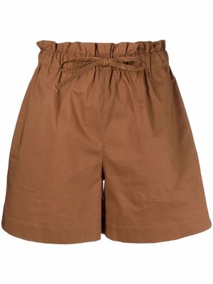 Woolrich paperbag-waist drawstring shorts - Brown