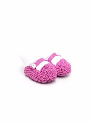 Little Bear knit crib shoes - Pink