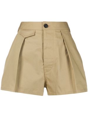Dsquared2 front pleat high-waisted shorts - Neutrals